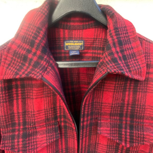 Woolrich Vintage Women’s Size L Utility Jacket Wool Red/Black EUC - Picture 2 of 6
